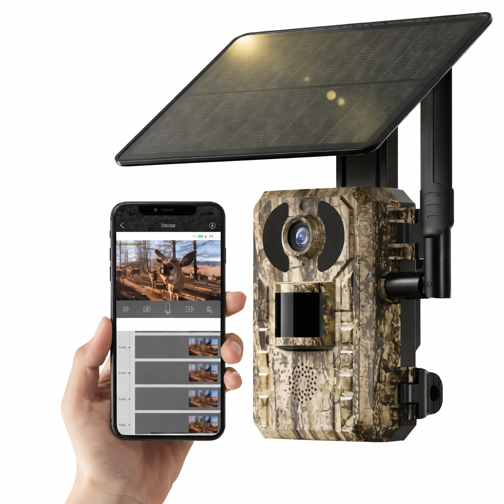 4K Hunting Trail Camera with 4G Live View - Solar Powered, 0.2s Trigger & Auto Night Vision