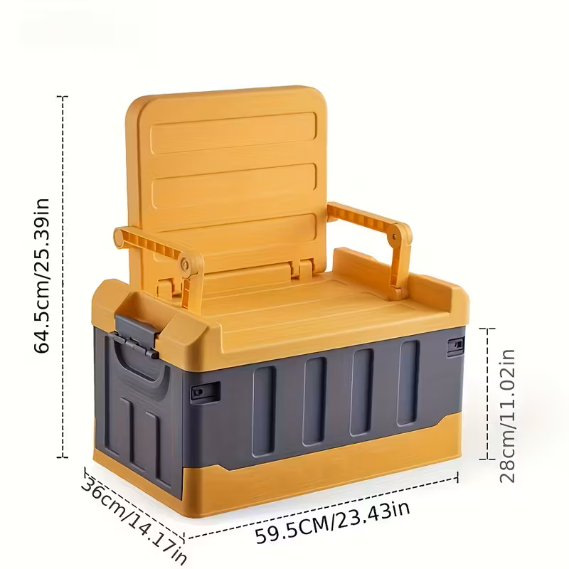Foldable Camping Stool with Backrest & Storage Bag Portable Fishing Seat Outdoor Chair